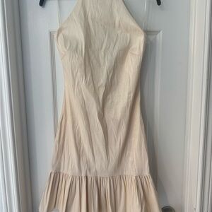 Elegant Cream Halter Dress